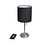 Creekwood Home Oslo 19.5" LED Table Lamp with USB Port, Brushed Steel/Black Shade (CWT-2012-BK-LB)~#|#~3F124A83-2574-4FFB-98223BD56075F789_sc7