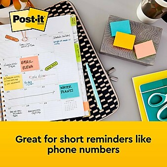 Post-it Notes, 1 3/8" x 1 7/8", Beachside Café Collection, 100 Sheets/Pad, 24 Pads/Pack (653-24APVAD)