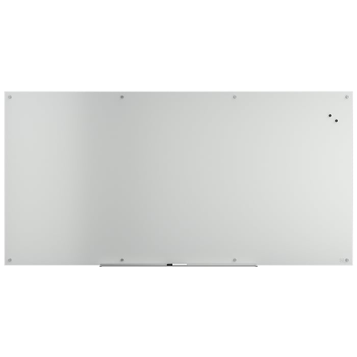 TRU RED™ Magnetic Tempered Glass Dry Erase Board, White, 8' x 4
