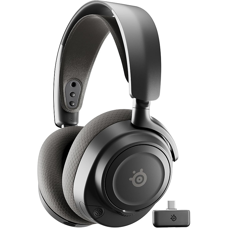 SteelSeries Arctis Nova 7P Gen 2 Wireless Noise-Canceling Bluetooth Stereo Gaming On Ear Headset, USB-C, Black (61744) image 1