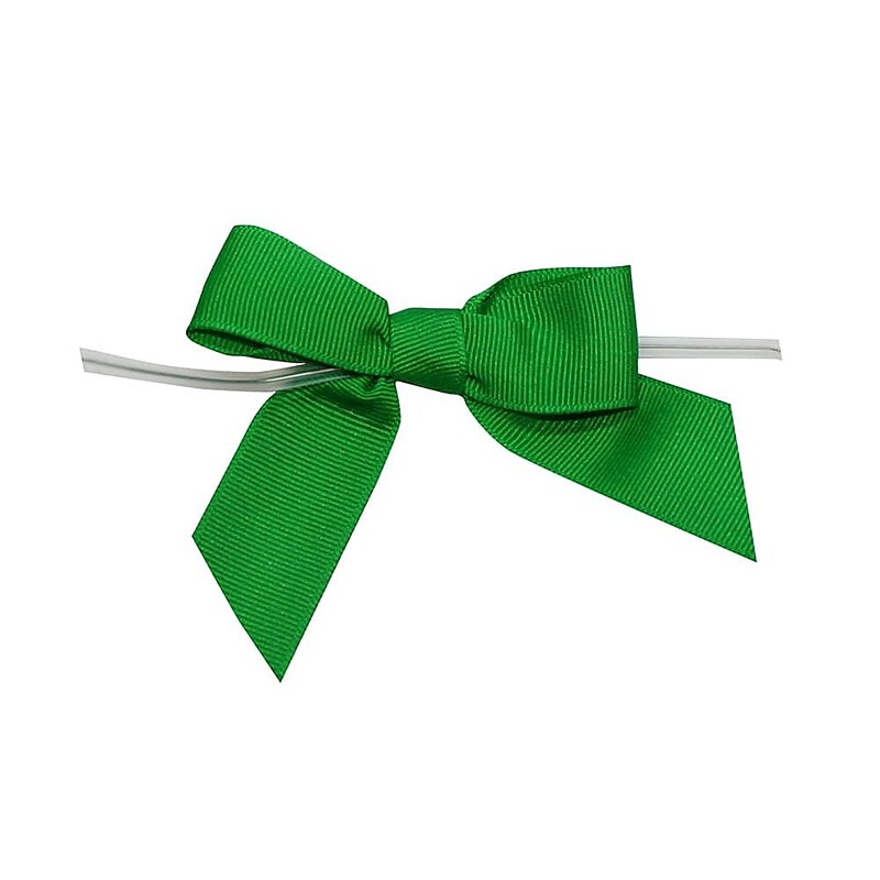 JAM Paper Grosgrain Bows, Emerald, 100/pack (52640349283) image 1
