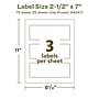 Avery EcoFriendly Laser/Inkjet Rectangle Multipurpose Labels, 2-1/2" x 7", White, 75/Pack (94247)~#|#~3F30B42D-C840-4C5E-9CA64BA65ABC060A_sc7