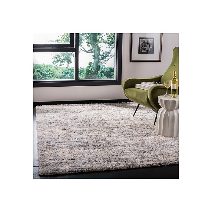 美品絨毯　２１９ｘ２９９ｃｍ　２１ｋｇ Origin 21 Washable Diamond Link Shag 9 X 12 (ft) Ivory/Gray Indoor