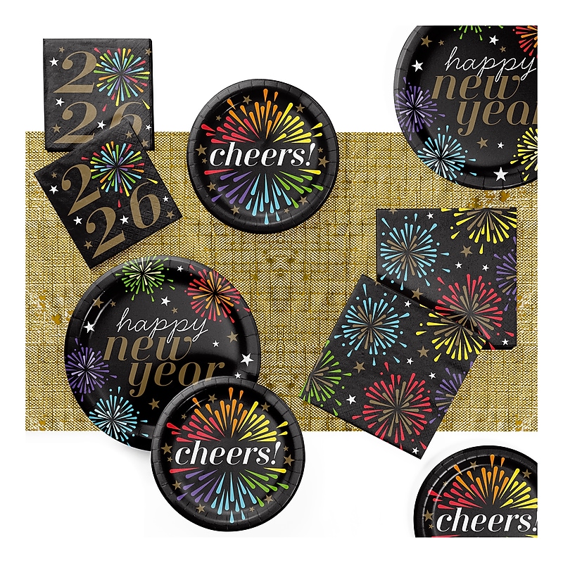 Say Hooray! New Year's Radiance Tableware Kit, Multicolored, 49/Pack (DTC9394E2A) image 1