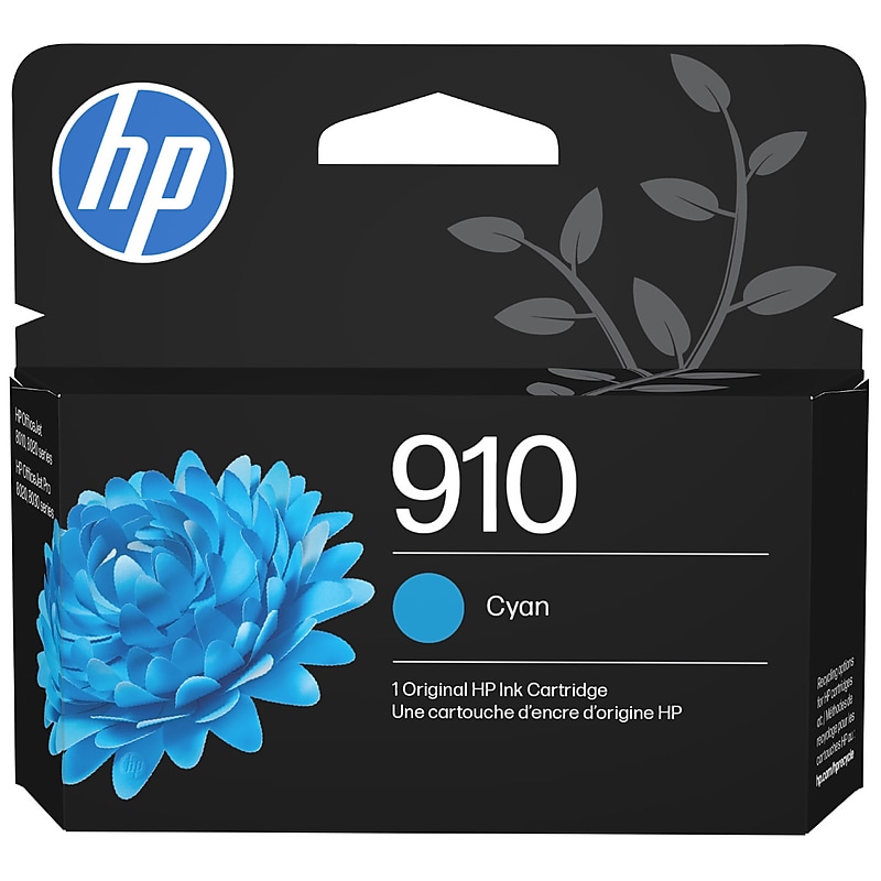 HP 910 Cyan Standard Yield Ink Cartridge, Prints Up to 315 Pages (3YL58AN#140) image 1