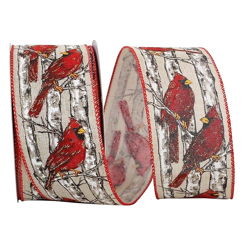 JAM Paper Ribbon, Burlap/Red Cardinals (52640348553) image 1