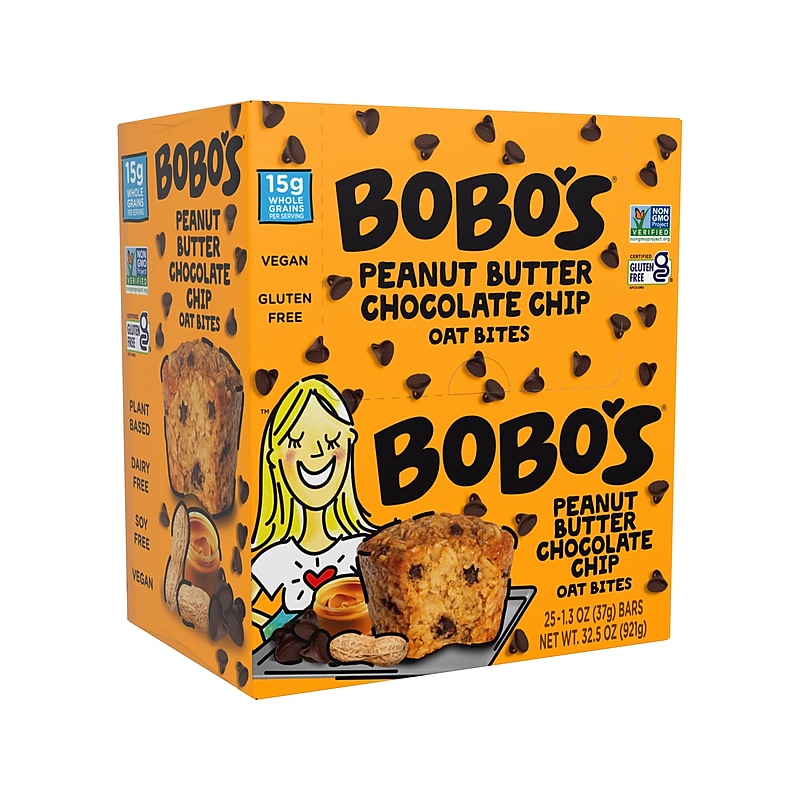 Bobo's Gluten-Free Peanut Butter Chocolate Chip Oat Bite, 32.5 oz., 25 Bars/Box (127-75-D) image 1