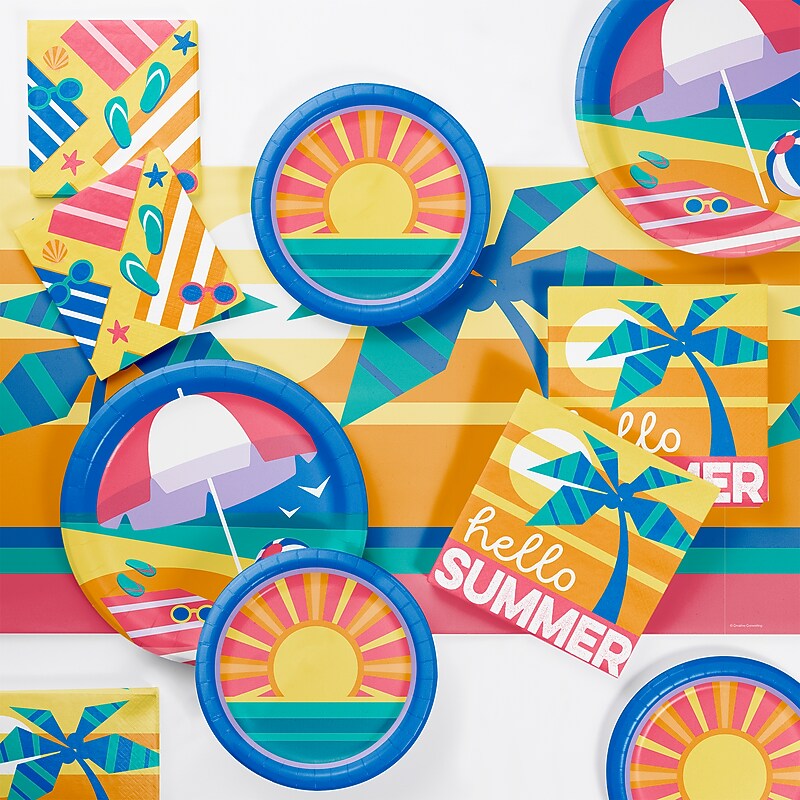 Say Hooray! Summer Sun Disposable Party Tableware Set, 49/Pack (DTC9635E2A) image 1