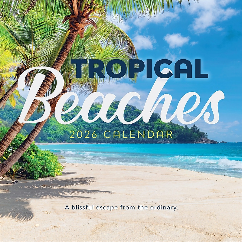2026 TF Publishing Tropical Beaches 12" x 12" Monthly Wall Calendar, Multi (26-1030) image 1