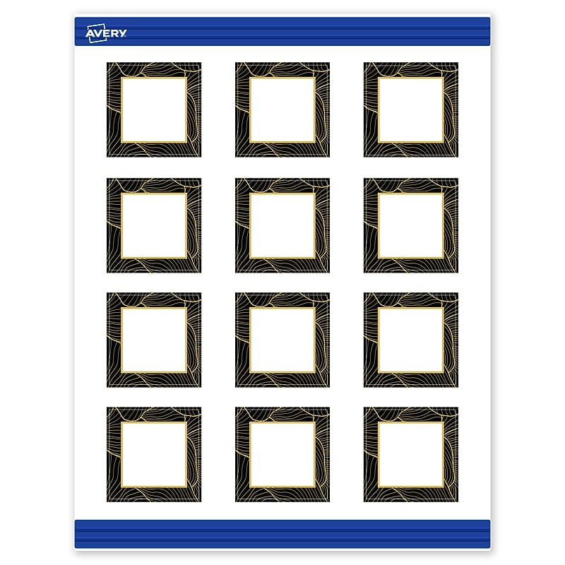 Avery Black with Gold Pattern Matte Blank Card, White, 120/Pack (S00-ETP) image 1