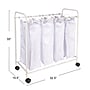 Household Essentials 4-Section Rolling Laundry Sorter, Polyester, White (HE1113)~#|#~3F734121-BAB1-4A26-99394CB0A2DD9C47_sc7