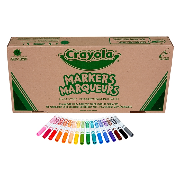 Crayola Kid's Markers, Broad Line, Assorted Colors, 256/Carton (58