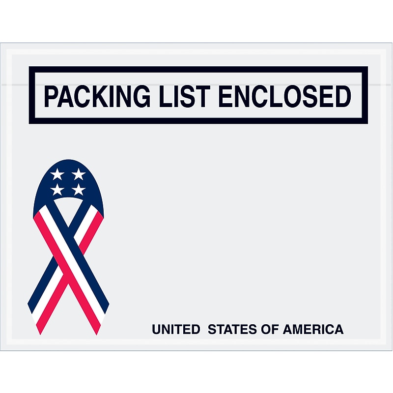 "Packing List Enclosed"Packing List Envelope, 5.5" x 7", Clear, 1000/Carton (PL467) image 1