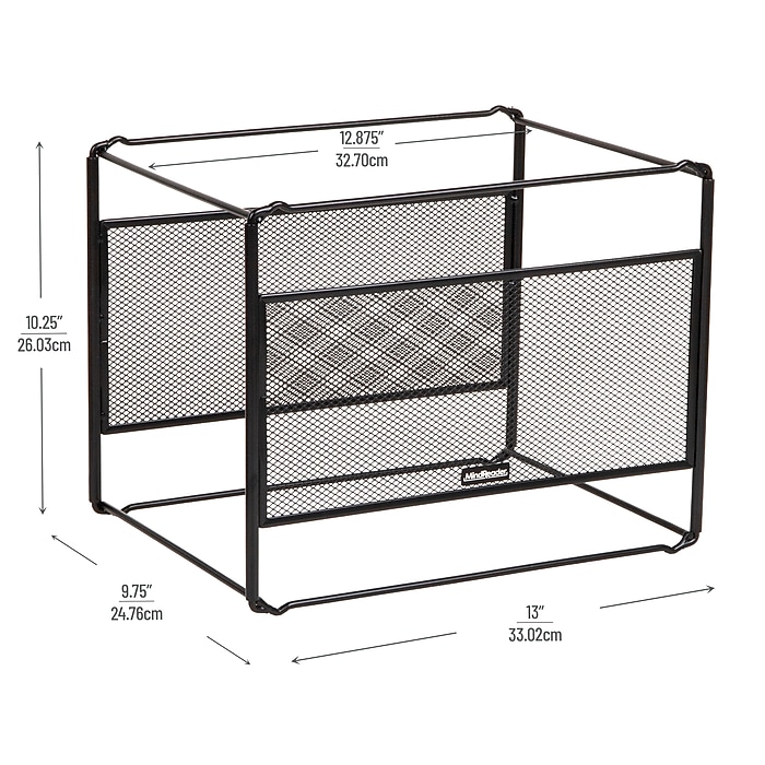 Mind Reader Metal File Organizer, Black (BOXFILE-BLK) | Staples
