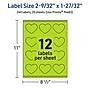 Avery Printable Heart Shaped Multipurpose Labels, 2-9/32" x 1-27/32", Bright Green, 240/Pack (94603)~#|#~3F91E8BF-FF7B-4CFA-84B9DC0D4AF3133C_sc7