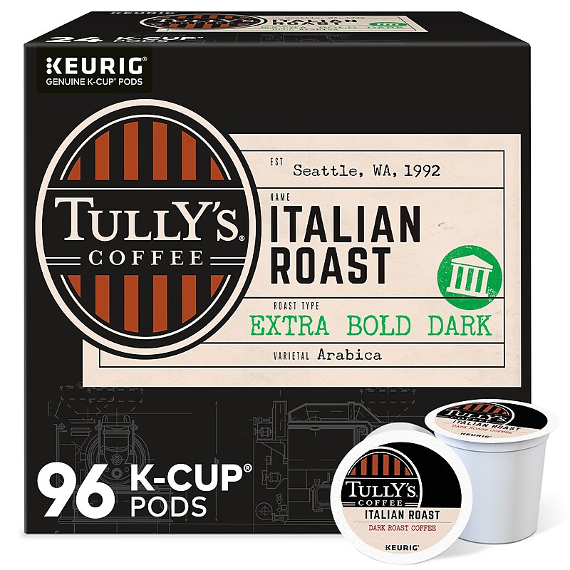 Tully's Coffee Italian Coffee Keurig® K-Cup® Pods, 96/Carton (GMT193019CT) image 1