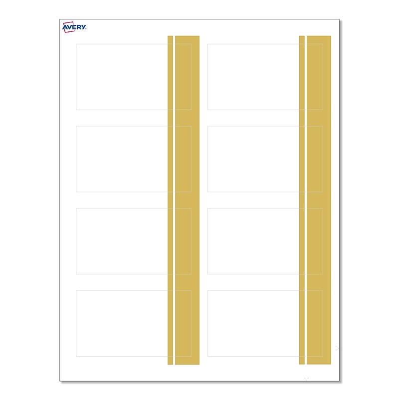 Avery Double-Dipped Gold Edge Matte Blank Card, White, 80/Pack (S00-D23) image 1