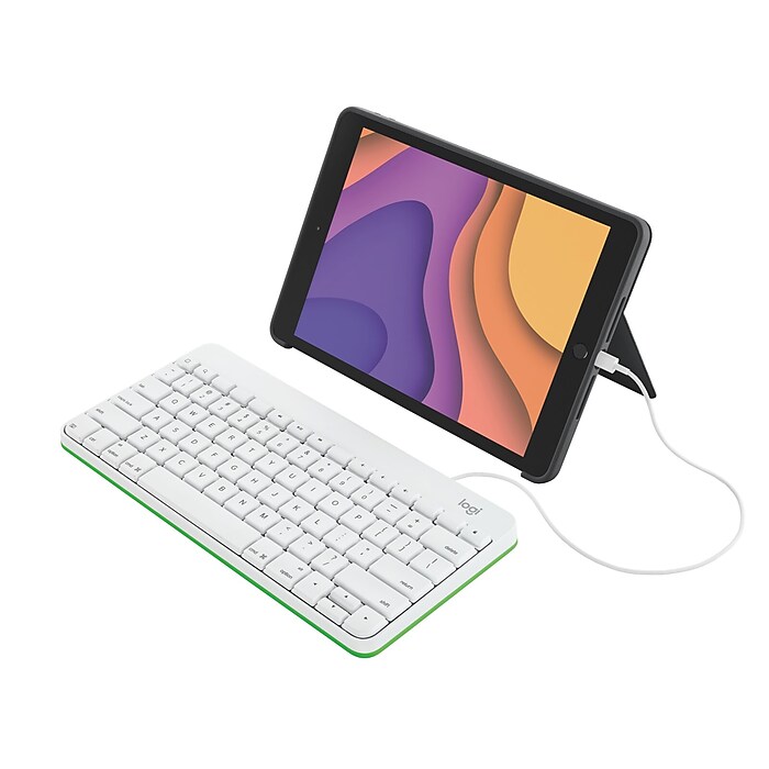 Logitech Lightning Connector Wired Keyboard For iPad, White (920