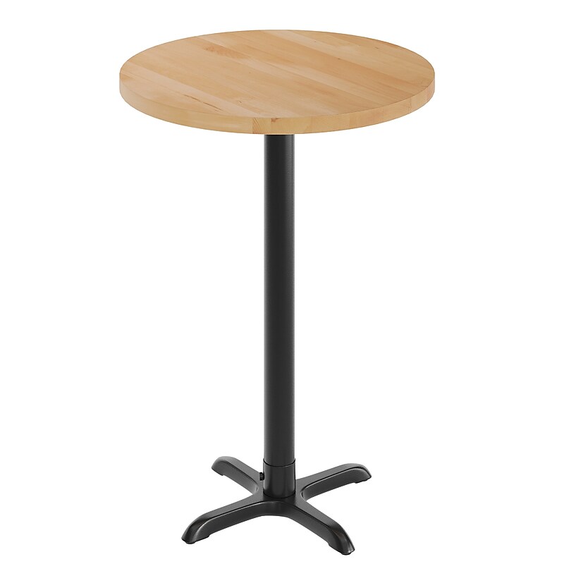 Flash Furniture Bennett 30" Round Wooden Commercial Indoor Table, Natural Top/Black Base (GSFRD30NTT2222B) image 1