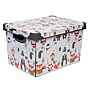 Simplify Woodland Winter Design Storage Tote Bin with Lid, Plastic, Multicolored (9080-20)~#|#~3FA603E4-04EF-4147-9D1027FEABD24CDC_sc7