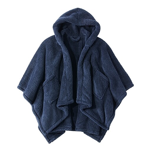 L.L.Bean Cozy Sherpa Wearable Throw, Navy (1000160722) | Staples