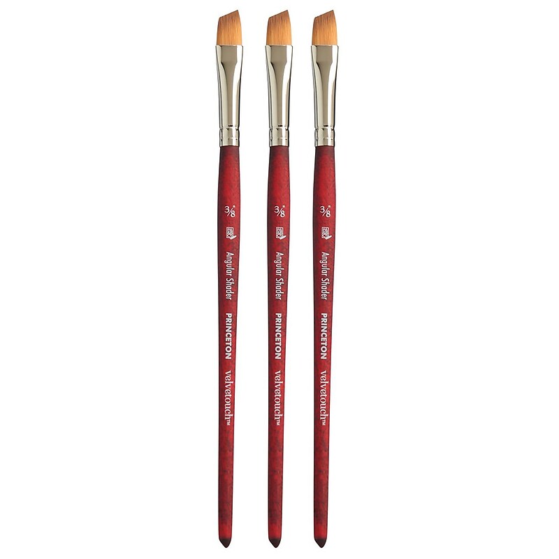 Princeton Velvetouch Mixed Media Synthetic Angle Shader Brush, 3/Pack (PBXP3950AS037-3) image 1
