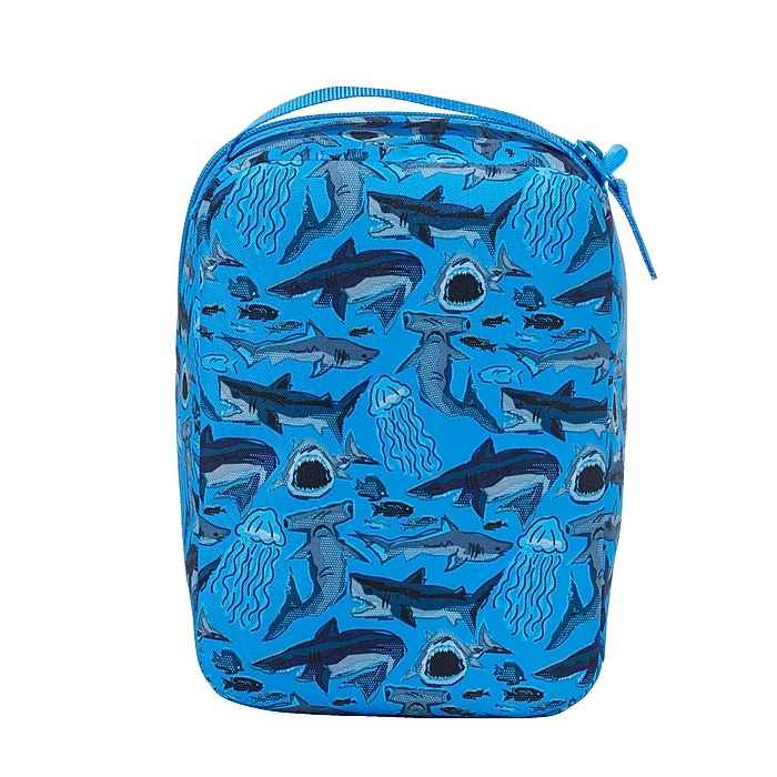 L.L.Bean Insulated Lunch Bag, 3-Compartment, Glacier Blue Shark