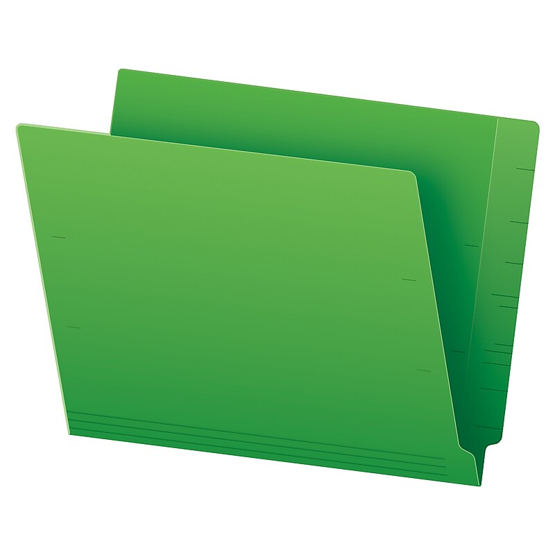 Pendaflex Recycled End Tab File Folder, Straight Cut, Letter Size, Green, 100/Box (H110DGR) image 1