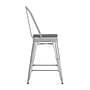 Flash Furniture Kai Indoor-Outdoor Counter Height Stool with Removable Back, White with Gray Seat (CH3132024GBWP2G)~#|#~3FB2A94A-6E91-4A18-889E8D0D4ED8E62E_sc7