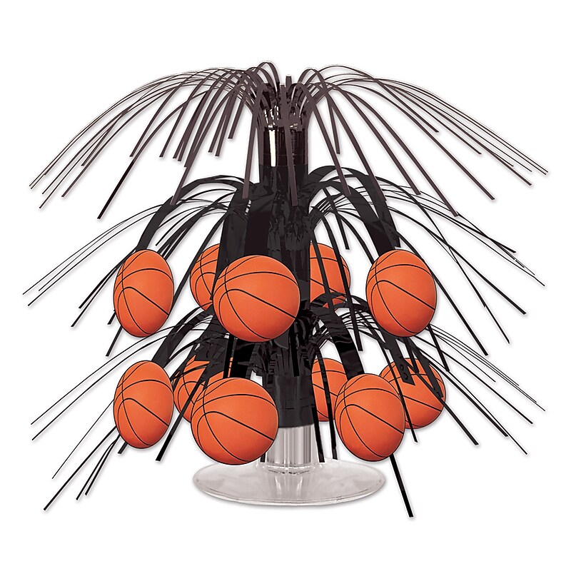 Beistle Basketball Mini Centerpieces, Orange/Black, 3/Pack (54586) image 1