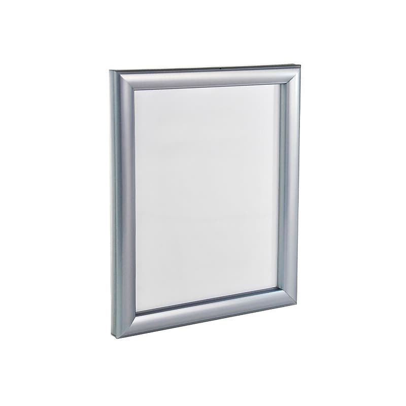 Azar Poster Holder, 8.5" x 11", Wall Mounted, Silver Plastic (300336-SLV-4PK) image 1