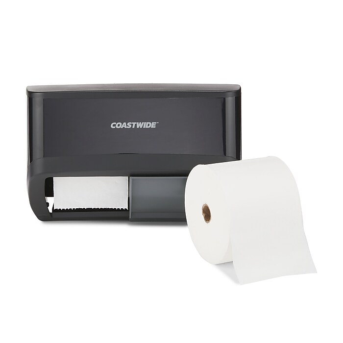 Coastwide Professional™ J-Series Duo Bath Tissue Dispenser, Black