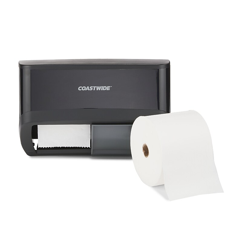 Coastwide Professional™ J-Series Duo Bath Tissue Dispenser, Black (CWJ2BT-B) image 1