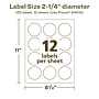 Avery EcoFriendly Laser/Inkjet Circle Multipurpose Labels, 2-1/4" Dia., White, 120/Pack (94510)~#|#~3FC3B1D1-B6D7-4F7F-A4B72A2E1366D3ED_sc7