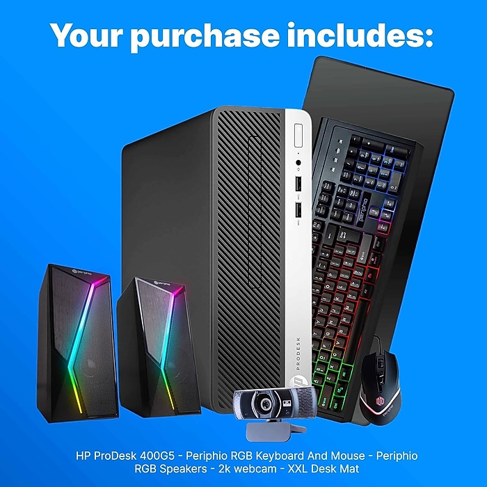 HP ProDesk Desktop Computer, Intel i5-8500, 16GB RAM, 750GB