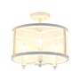 Lalia Home 3-Light 13" Farmhouse Glass and Metallic Accented LED Semi-flushmount, Matte White (LHM-1000-WH)~#|#~3FCAB3D6-EB59-4A2D-A996B7626CBE9839_sc7