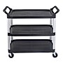 Luxor 3-Shelf Serving Cart with Swivel Wheels, Black/Aluminum (SC13-B)~#|#~3FCE1BA4-6EA0-405B-814938192B09B928_sc7