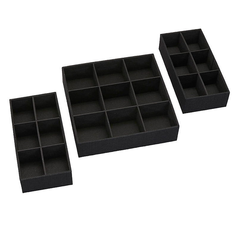 Household Essentials Drawer Organizers, Black, 3/Pack (753-1) image 1