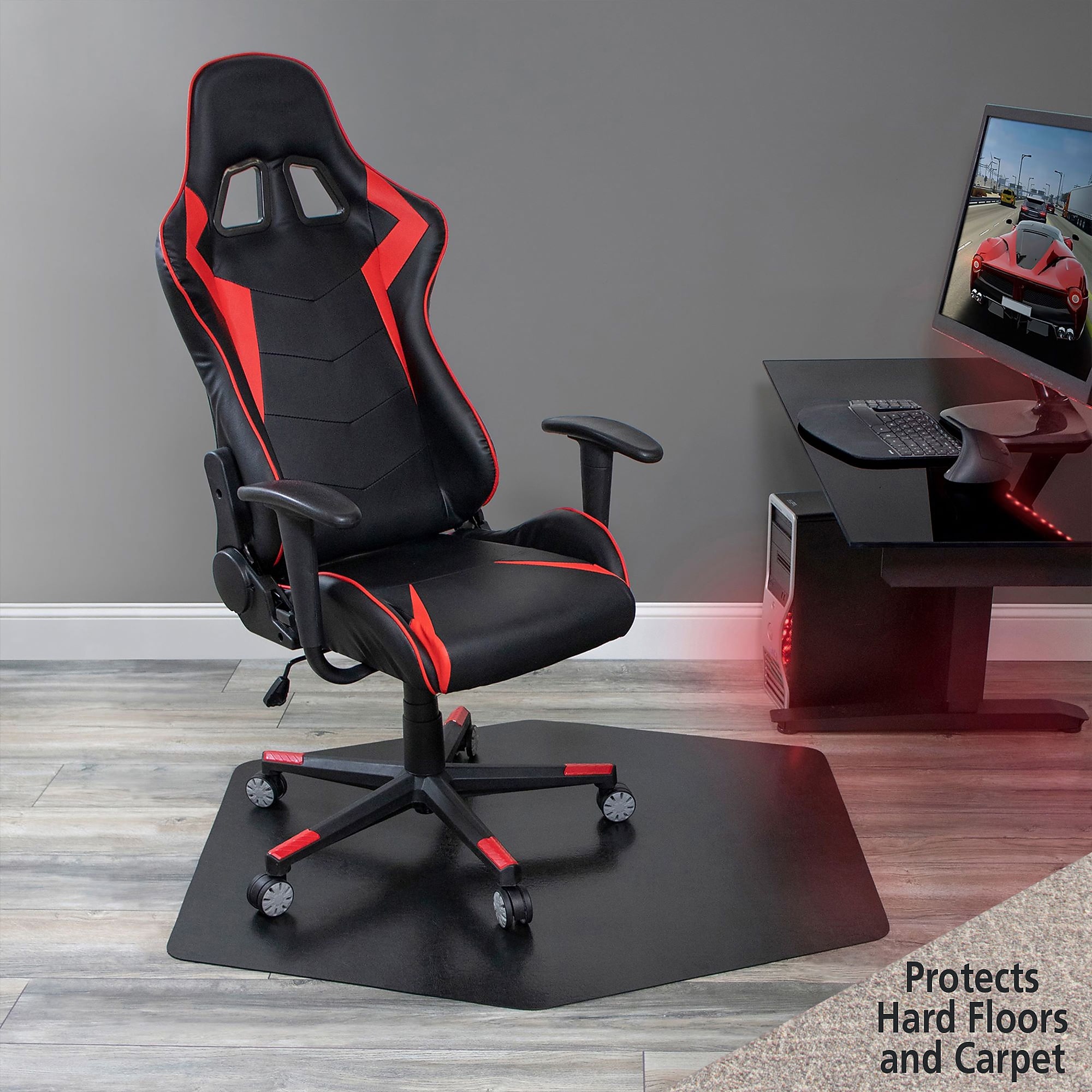 ES Robbins Game Zone Carpet & Hard Floor Chair Mat, 42″ x 46″, Black (ESR121563) Sansujyuku sansujyuku.com