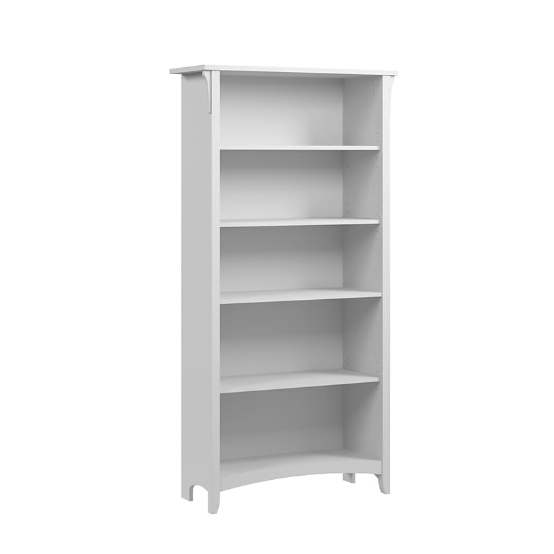 Bush Home Salinas Tall 5 Shelf Bookcase, Pure White (SAB132G2W-03) image 1