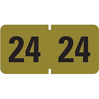 Smead ETYJ 24 Color-Coded Year Label, 0.75" x 1.5", Gold, 500 Labels/Roll (68324)
