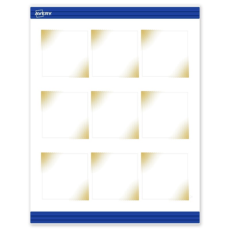 Avery Gold Blush Pattern Matte Blank Card, White, 90/Pack (S00-EWK) image 1