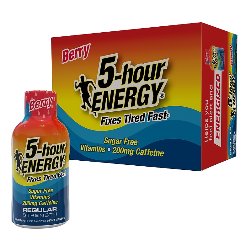 5-Hour Energy Berry Shots, 1.93 oz., 12 Bottles/Pack, 2/Packs (220-00630) image 1