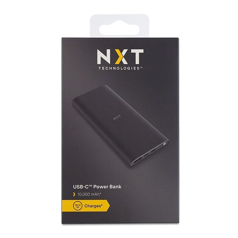 NXT Technologies™ USB Power Bank for Most Smartphones, 10000mAh, Black (NX60456) image 1