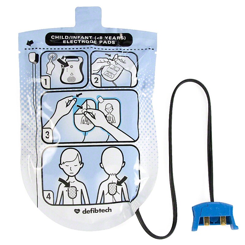Defibtech Defibrillator Pads for Lifeline AED & Lifeline AUTO, Pediatric, 1 Pair (0710-0137) image 1