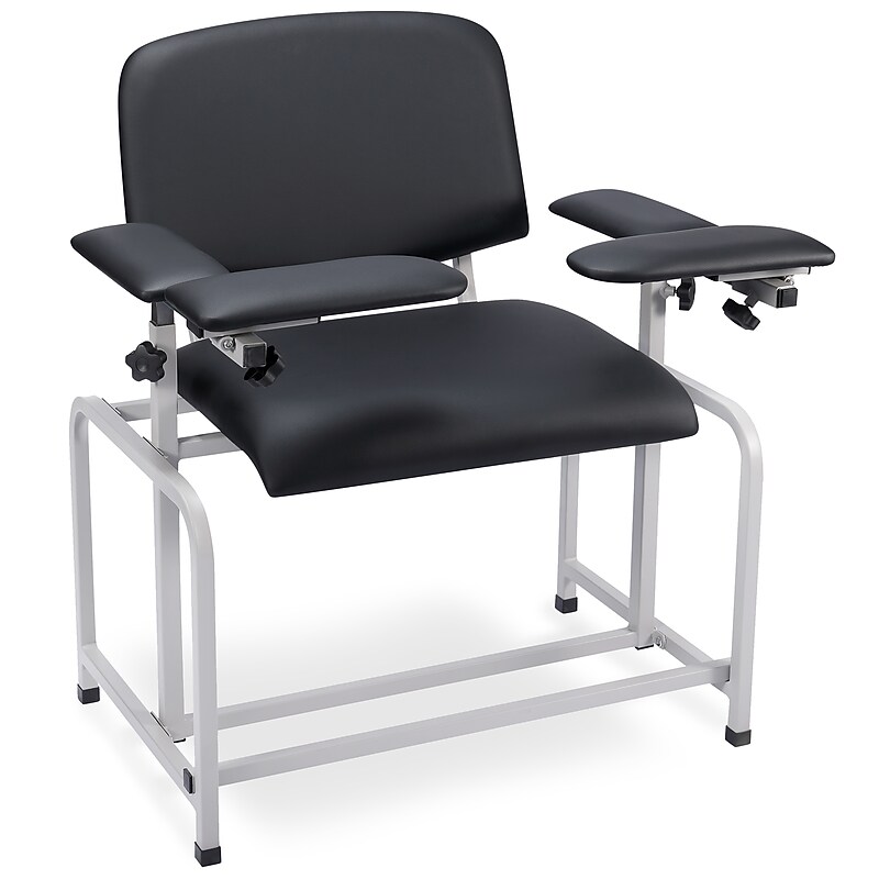 Viva Comfort Extra Wide Adjustable Bariatric Phlebotomy Blood Drawing Chair, 500 lbs. Capacity, Black (ADI997-01-BLK-HD-MK) image 1