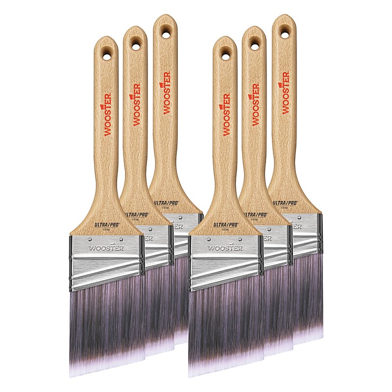 Wooster Brush ULTRA/PRO Firm 2.5" Nylon/Polyester Angle Brush, 6/Box (0041740024) image 1