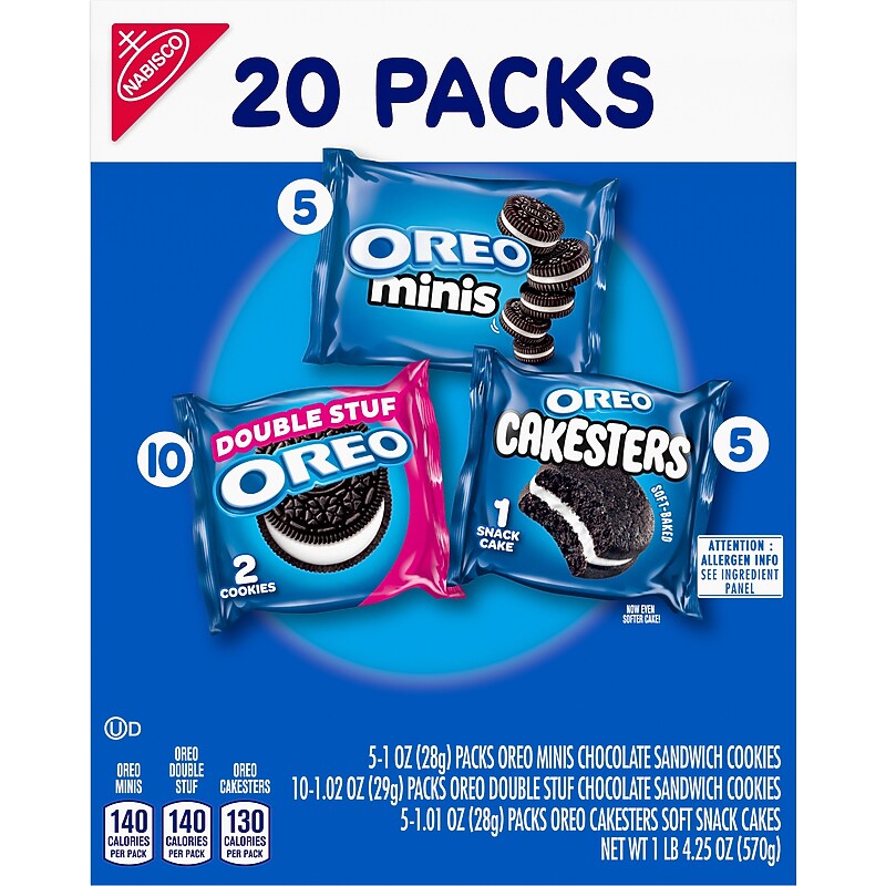 Oreo Lovers Cookies Variety Pack, 4.25 oz., 20 Packs/Box (MOZ08588) image 1
