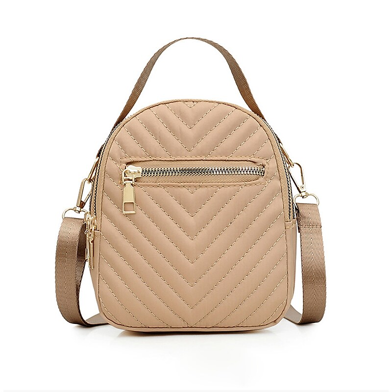 Nicci Polyester Cross-Body Quilted Bag, Nude (CB3240510C-NUD) image 1