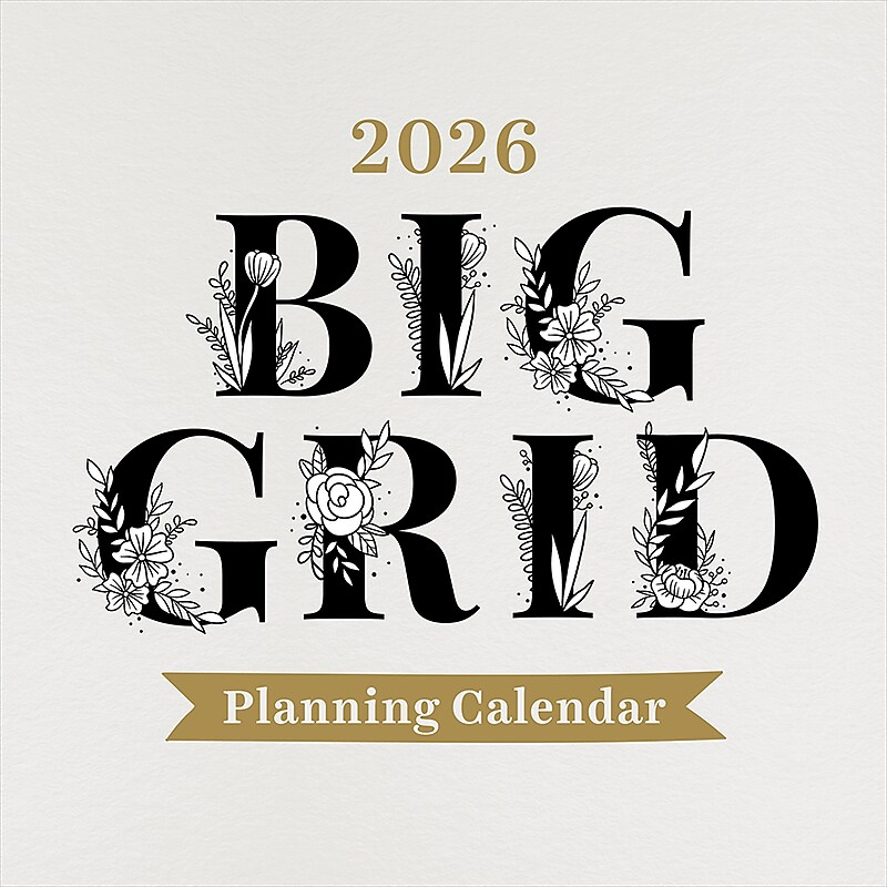 2026 TF Publishing Big Grid 12" x 12" Monthly Wall Calendar (26-1103) image 1